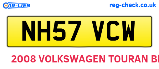 NH57VCW are the vehicle registration plates.