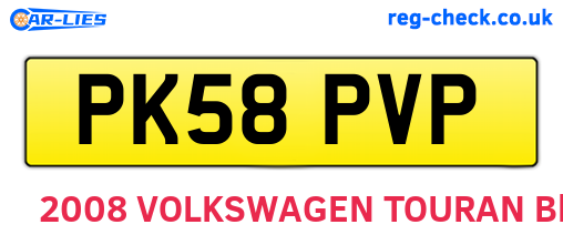 PK58PVP are the vehicle registration plates.