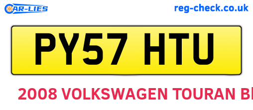 PY57HTU are the vehicle registration plates.