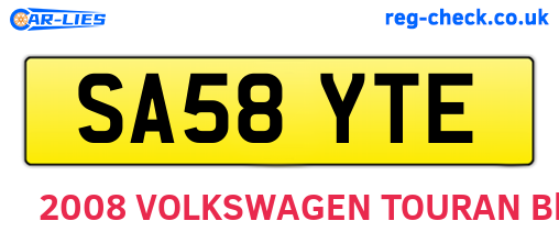 SA58YTE are the vehicle registration plates.