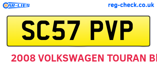 SC57PVP are the vehicle registration plates.