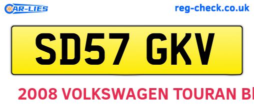 SD57GKV are the vehicle registration plates.
