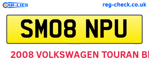 SM08NPU are the vehicle registration plates.