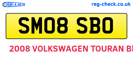 SM08SBO are the vehicle registration plates.