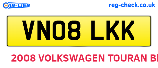 VN08LKK are the vehicle registration plates.