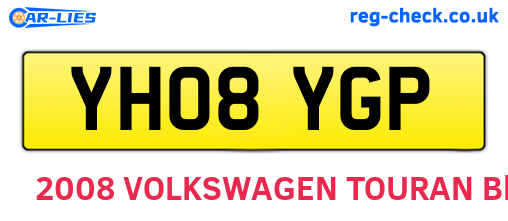 YH08YGP are the vehicle registration plates.
