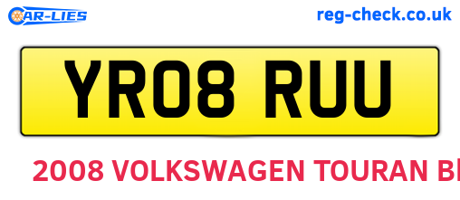 YR08RUU are the vehicle registration plates.