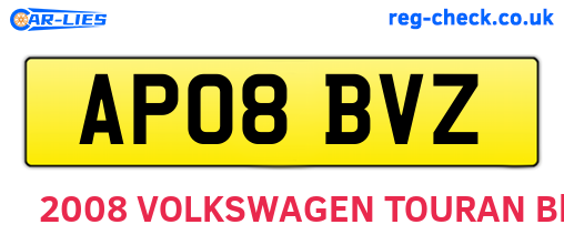 AP08BVZ are the vehicle registration plates.
