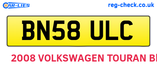 BN58ULC are the vehicle registration plates.