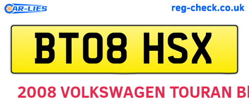 BT08HSX are the vehicle registration plates.