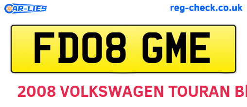 FD08GME are the vehicle registration plates.