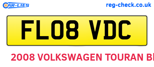 FL08VDC are the vehicle registration plates.