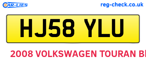 HJ58YLU are the vehicle registration plates.