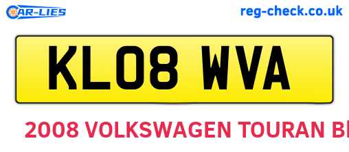 KL08WVA are the vehicle registration plates.