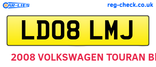 LD08LMJ are the vehicle registration plates.