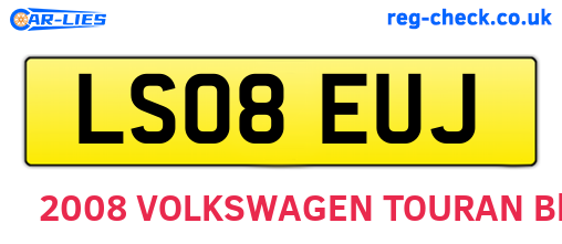 LS08EUJ are the vehicle registration plates.
