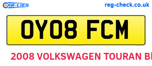 OY08FCM are the vehicle registration plates.