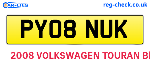 PY08NUK are the vehicle registration plates.