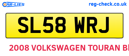 SL58WRJ are the vehicle registration plates.