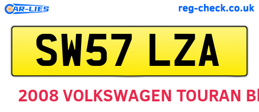 SW57LZA are the vehicle registration plates.