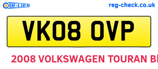 VK08OVP are the vehicle registration plates.