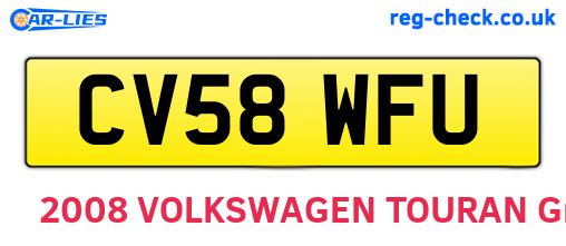 CV58WFU are the vehicle registration plates.