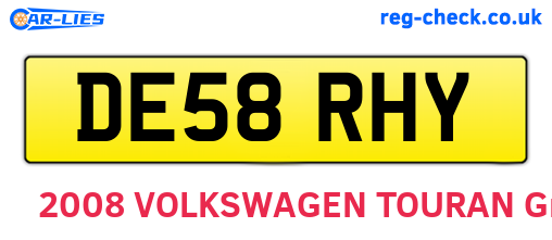 DE58RHY are the vehicle registration plates.