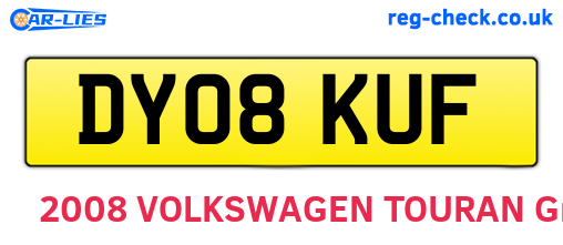 DY08KUF are the vehicle registration plates.