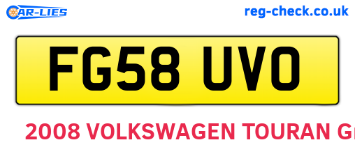 FG58UVO are the vehicle registration plates.