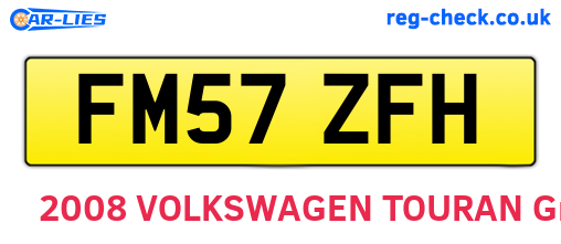 FM57ZFH are the vehicle registration plates.