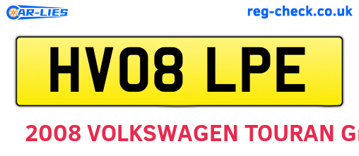 HV08LPE are the vehicle registration plates.
