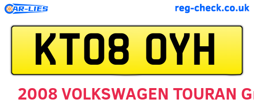 KT08OYH are the vehicle registration plates.