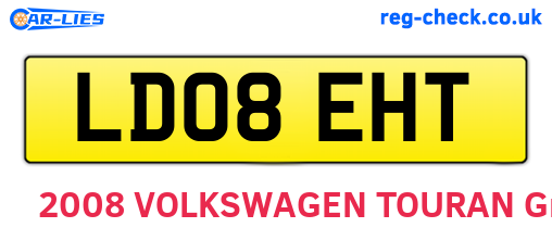 LD08EHT are the vehicle registration plates.