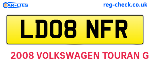 LD08NFR are the vehicle registration plates.