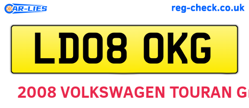 LD08OKG are the vehicle registration plates.