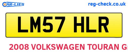 LM57HLR are the vehicle registration plates.