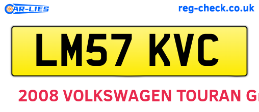 LM57KVC are the vehicle registration plates.