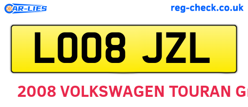 LO08JZL are the vehicle registration plates.