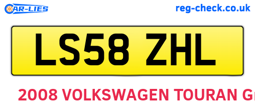 LS58ZHL are the vehicle registration plates.