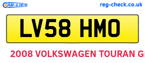 LV58HMO are the vehicle registration plates.