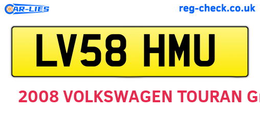 LV58HMU are the vehicle registration plates.