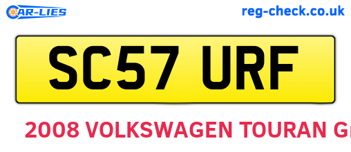 SC57URF are the vehicle registration plates.