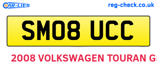 SM08UCC are the vehicle registration plates.