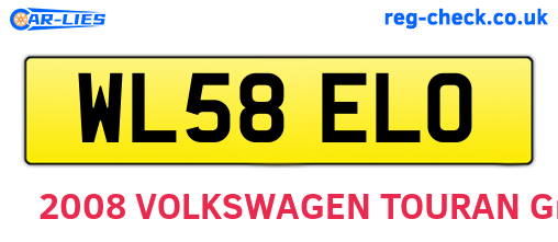 WL58ELO are the vehicle registration plates.
