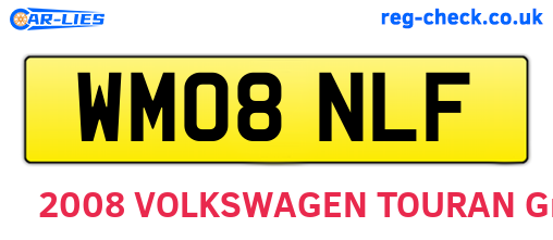 WM08NLF are the vehicle registration plates.