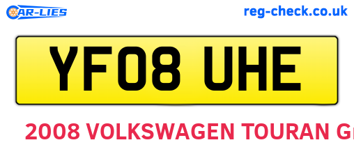 YF08UHE are the vehicle registration plates.