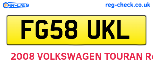 FG58UKL are the vehicle registration plates.