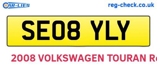 SE08YLY are the vehicle registration plates.