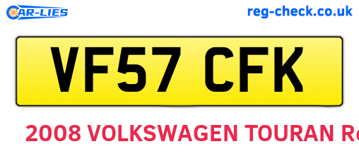 VF57CFK are the vehicle registration plates.