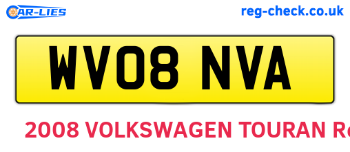 WV08NVA are the vehicle registration plates.